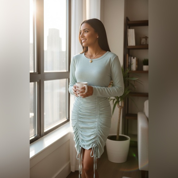 Knit dress mint colour green - Picture 7 of 8